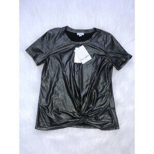 Love Fire Top Girl Size M Metalic Twist Front Top
